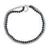 Thumbnail Image 1 of Men’s 7.5-8.0mm Black Freshwater Cultured Pearl & Curb Chain Necklace in Sterling Silver-22”