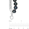 Men’s 7.5-8.0mm Black Freshwater Cultured Pearl & Curb Chain Necklace in Sterling Silver-22”