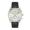 Thumbnail Image 0 of Men's Hugo Boss Skytraveller Chronograph Black Leather Strap Watch with Silver-Tone Dial (Model: 1514147)
