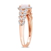 Thumbnail Image 2 of 5.0mm Heart-Shaped Opal and 0.05 CT. T.W. Diamond Frame Leaf Shank Ring in 10K Rose Gold