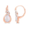 Thumbnail Image 0 of Pear-Shaped Opal and 0.06 CT. T.W. Diamond Flame Drop Earrings in 10K Rose Gold