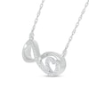 White Lab-Created Sapphire Infinity with Heart Necklace in Sterling Silver