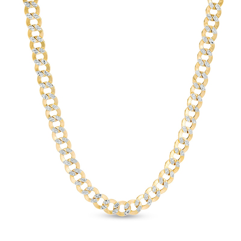 Main Image 1 of 4.7mm Diamond-Cut Curb Chain Necklace in Hollow 14K Gold - 20&quot;