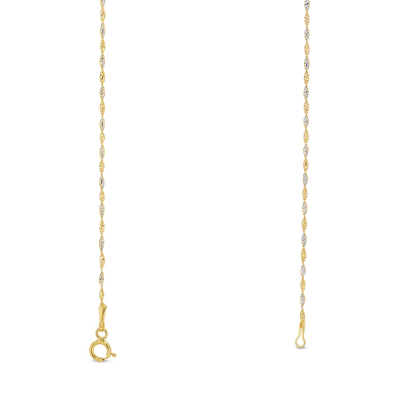 1.35mm Dorica Singapore Chain Necklace in Solid 18K Two-Tone Gold