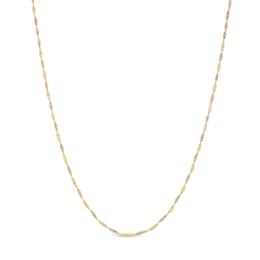 1.35mm Dorica Singapore Chain Necklace in Solid 18K Two-Tone Gold - 16&quot;