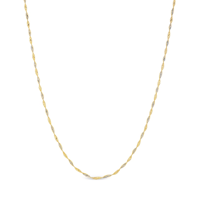 Main Image 1 of 1.35mm Dorica Singapore Chain Necklace in Solid 18K Two-Tone Gold - 16&quot;