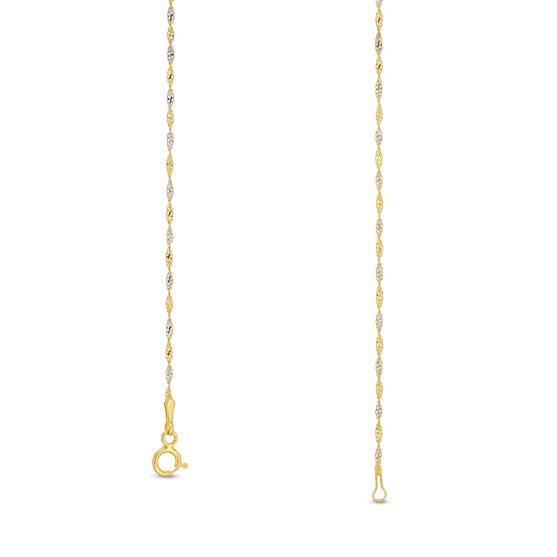 Main Image 3 of 1.35mm Dorica Singapore Chain Necklace in Solid 18K Two-Tone Gold - 16&quot;