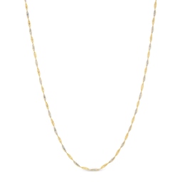 1.35mm Dorica Singapore Chain Necklace in Solid 18K Two-Tone Gold - 18&quot;