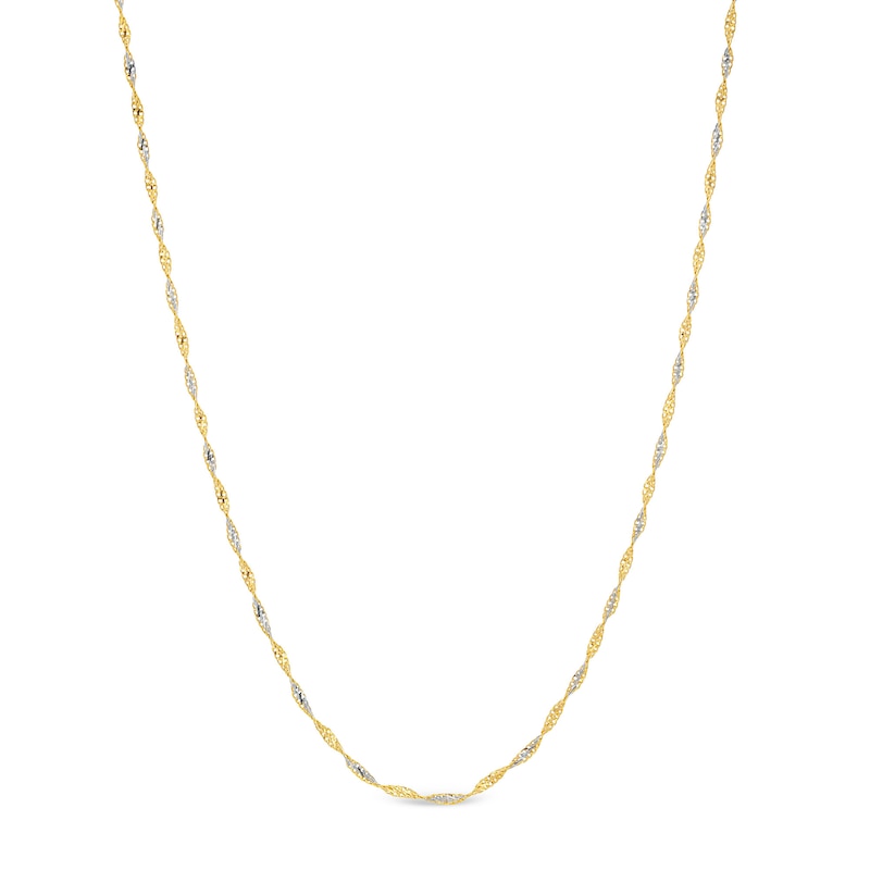 Main Image 1 of 1.35mm Dorica Singapore Chain Necklace in Solid 18K Two-Tone Gold - 18&quot;