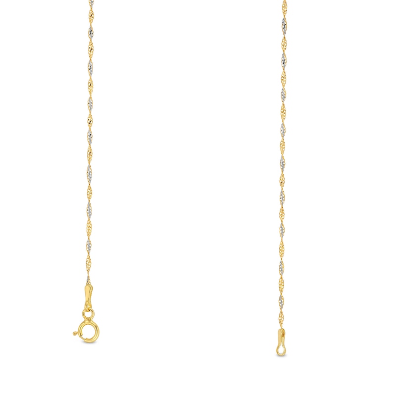 Main Image 3 of 1.35mm Dorica Singapore Chain Necklace in Solid 18K Two-Tone Gold - 18&quot;