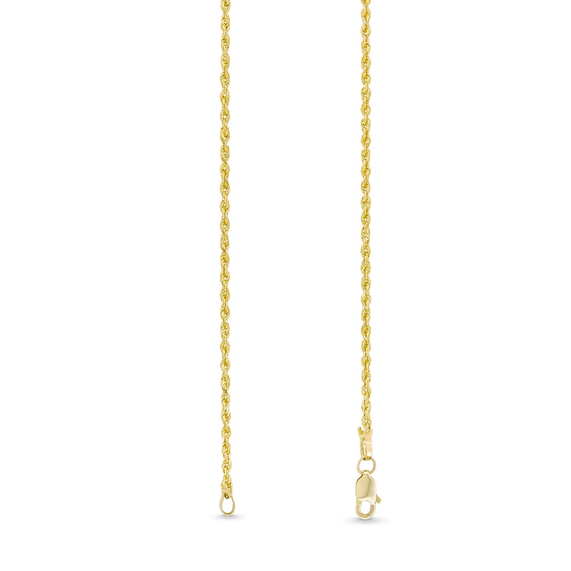 1.6mm Glitter Rope Chain Necklace in Solid 10K Gold - 16"