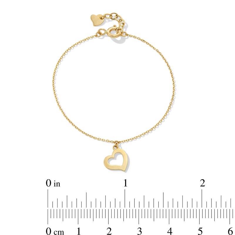 Main Image 2 of Child's Abstract Heart Charm Bracelet in Solid 14K Gold - 5.5”