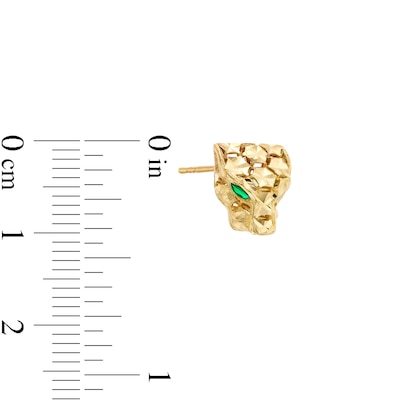 Diamond-Cut Panther Stud Earrings in 14K Gold