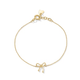 Child's Bow Bracelet in Solid 14K Gold - 5.5”