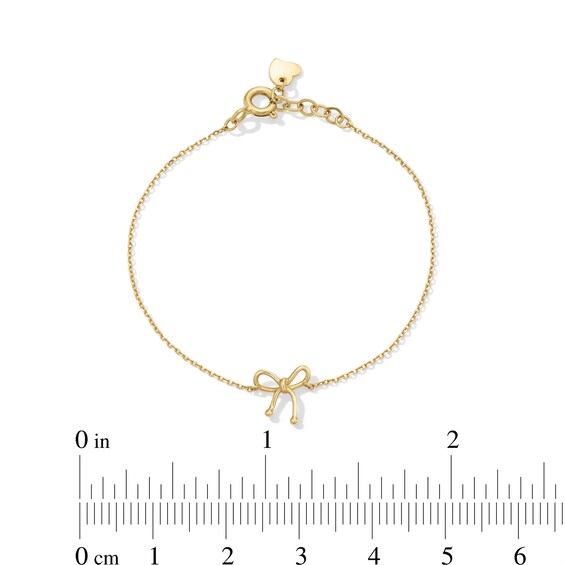 Child's Bow Bracelet in Solid 14K Gold - 5.5”