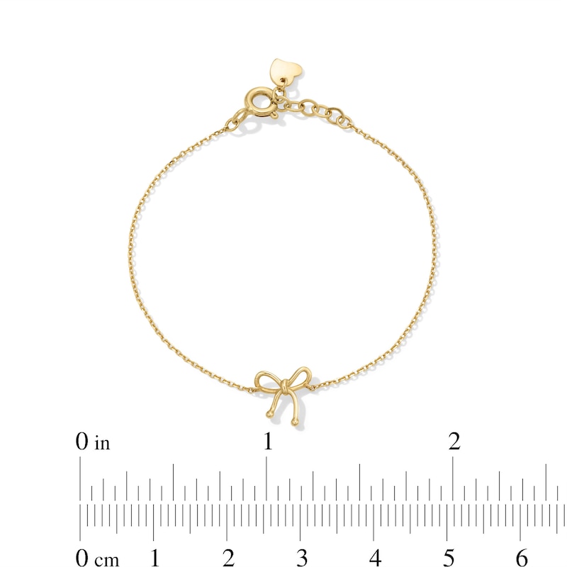 Child's Bow Bracelet in Solid 14K Gold - 5.5”