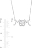 Thumbnail Image 2 of 7.0mm Heart-Shaped White Lab-Created Sapphire "MOM" Necklace in Sterling Silver - 18.75"