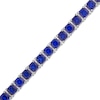 4.0mm Princess-Cut Blue Lab-Created Sapphire Tennis Bracelet in Sterling Silver - 7.5"