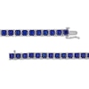 4.0mm Princess-Cut Blue Lab-Created Sapphire Tennis Bracelet in Sterling Silver - 7.5"