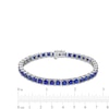 4.0mm Princess-Cut Blue Lab-Created Sapphire Tennis Bracelet in Sterling Silver - 7.5"