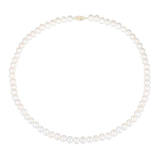 6.0-6.5mm Freshwater Cultured Pearl Strand Necklace, Bracelet and Stud Earrings Set in 10K Gold