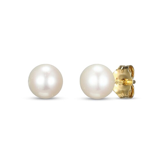 6.0-6.5mm Freshwater Cultured Pearl Strand Necklace, Bracelet and Stud Earrings Set in 10K Gold