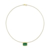 Thumbnail Image 2 of Octagon Malachite Beaded Frame Sideways Necklace in Sterling Silver with 18K Gold Plate - 17"