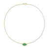 Thumbnail Image 2 of Marquise Green Chalcedony Beaded Frame Sideways Necklace in Sterling Silver with 18K Gold Plate - 17"