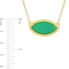 Thumbnail Image 3 of Marquise Green Chalcedony Beaded Frame Sideways Necklace in Sterling Silver with 18K Gold Plate - 17"