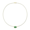 Pear-Shaped Malachite Beaded Frame Sideways Necklace in Sterling Silver with 18K Gold Plate - 17"