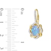 Thumbnail Image 2 of Oval Blue Opal and 0.24 CT. T.W. Diamond Twist Frame Drop Earrings in 10K Gold