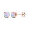 Thumbnail Image 0 of 6.0mm Blue Opal Solitaire Stud Earrings in 10K Rose Gold