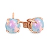 Thumbnail Image 2 of 6.0mm Blue Opal Solitaire Stud Earrings in 10K Rose Gold