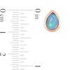 Thumbnail Image 3 of Pear-Shaped Blue Opal Bezel-Set Solitaire Stud Earrings in 10K Rose Gold