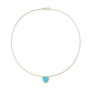 11.0mm Heart-Shaped Lab-Created Turquoise Beaded Frame Necklace in Sterling Silver with 18K Gold Plate - 17"