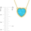 11.0mm Heart-Shaped Lab-Created Turquoise Beaded Frame Necklace in Sterling Silver with 18K Gold Plate - 17"