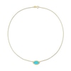 Thumbnail Image 2 of Marquise Lab-Created Turquoise Beaded Frame Sideways Necklace in Sterling Silver with 18K Gold Plate - 17"