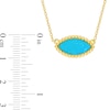 Thumbnail Image 3 of Marquise Lab-Created Turquoise Beaded Frame Sideways Necklace in Sterling Silver with 18K Gold Plate - 17"