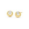 Thumbnail Image 0 of 0.30 CT. T.W. Multi-Diamond Swirl Circle Stud Earrings in 10K Gold