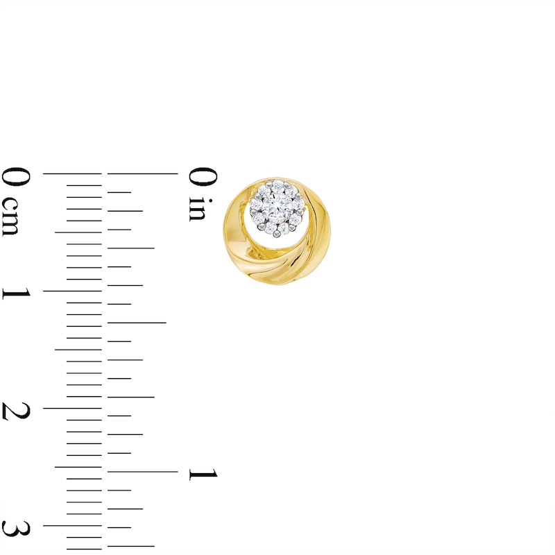 0.30 CT. T.W. Multi-Diamond Swirl Circle Stud Earrings in 10K Gold|Peoples Jewellers