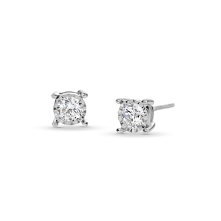 CT. T.W. Certified Lab-Created Diamond Miracle Frame Stud Earrings in 10K White Gold (F/SI2