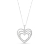 Thumbnail Image 1 of 0.50 CT. T.W. Diamond Triple Heart Swirl Pendant in Sterling Silver