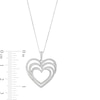 Thumbnail Image 4 of 0.50 CT. T.W. Diamond Triple Heart Swirl Pendant in Sterling Silver