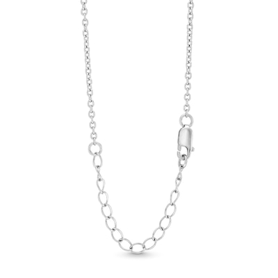 Pear-Shaped Lab-Created Emerald and White Lab-Created Sapphire Infinity Necklace in Sterling Silver