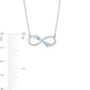 Thumbnail Image 3 of Pear-Shaped Aquamarine and White Lab-Created Sapphire Infinity Necklace in Sterling Silver