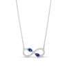Thumbnail Image 0 of Pear-Shaped Blue and White Lab-Created Sapphire Infinity Necklace in Sterling Silver