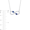 Thumbnail Image 2 of Pear-Shaped Blue and White Lab-Created Sapphire Infinity Necklace in Sterling Silver