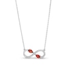 Thumbnail Image 0 of Pear-Shaped Garnet and White Lab-Created Sapphire Infinity Necklace in Sterling Silver