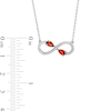 Thumbnail Image 2 of Pear-Shaped Garnet and White Lab-Created Sapphire Infinity Necklace in Sterling Silver