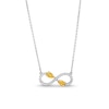 Thumbnail Image 0 of Pear-Shaped Citrine and White Lab-Created Sapphire Infinity Necklace in Sterling Silver